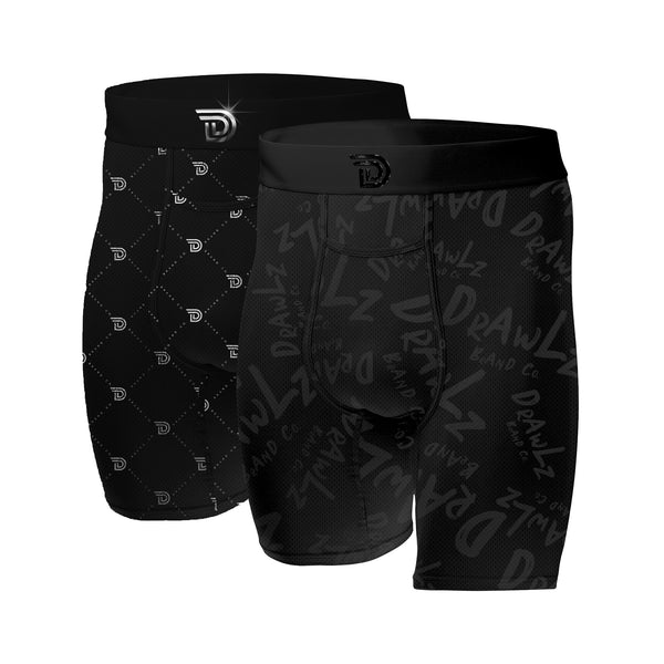 Culture Duo Monochrome Noir — men's graphic-print boxer brief 2-pack
