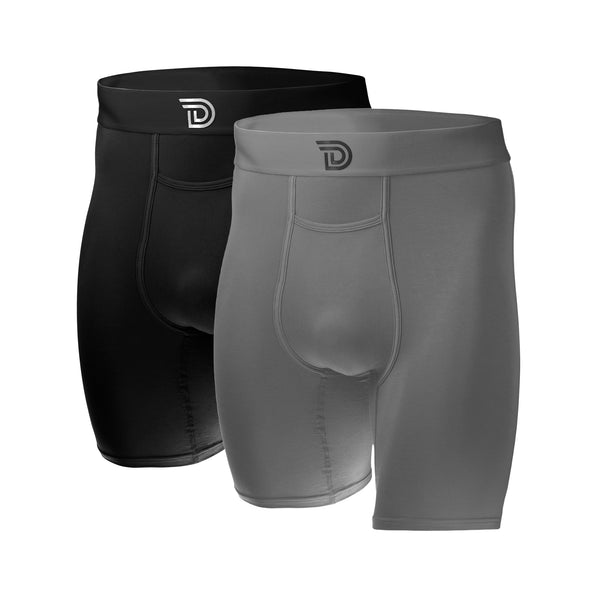 Core Duo Graphite & Black — men's micro-modal boxer brief 2-pack