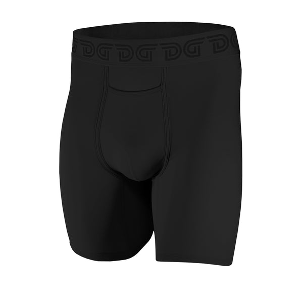 Cottonz Noir — men's black cotton boxer briefs, front view