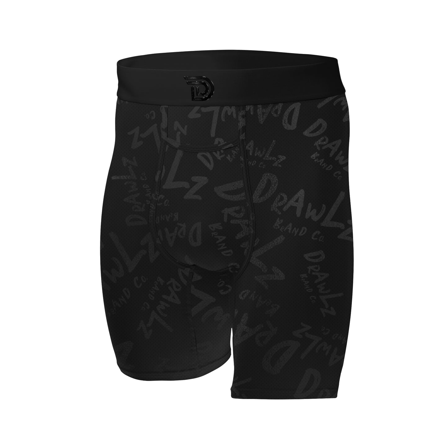 Expressionz Noir — men's black safari-print boxer briefs