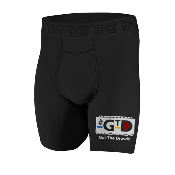 GTD Limited โ men's black boxer briefs with GTD box-logo print