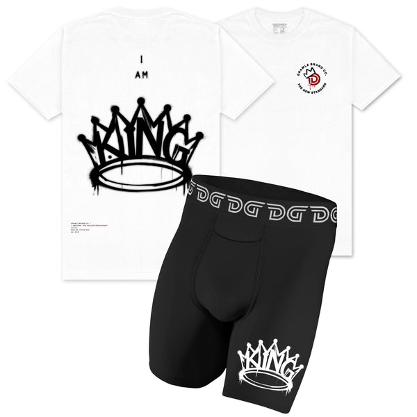 I Am King Pack — men's I Am King boxer brief and graphic tee set