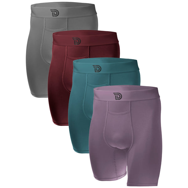 Core Four Originalz — men's micro-modal boxer brief 4-pack in graphite, oxblood, marine and purple haze