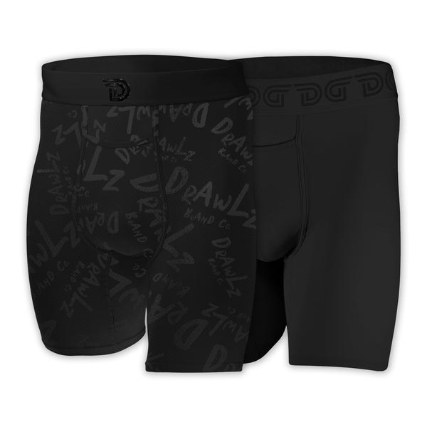 The Noir Capsule โ men's black cotton and nylon boxer brief set