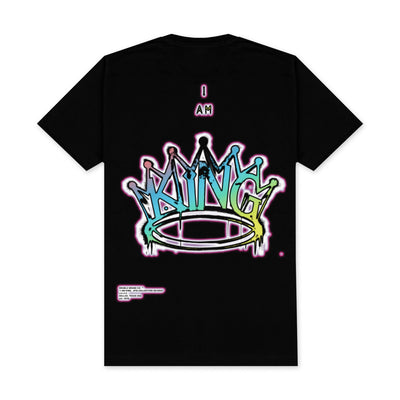 I Am KING Trippy TShirt - Black
