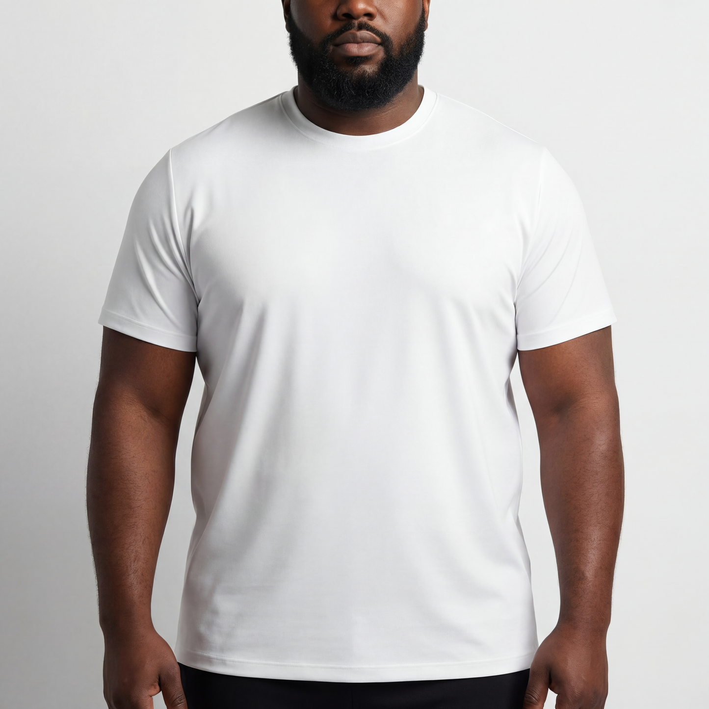 SuedeSkin Crew — men's white suede-feel crew neck t-shirt, additional view