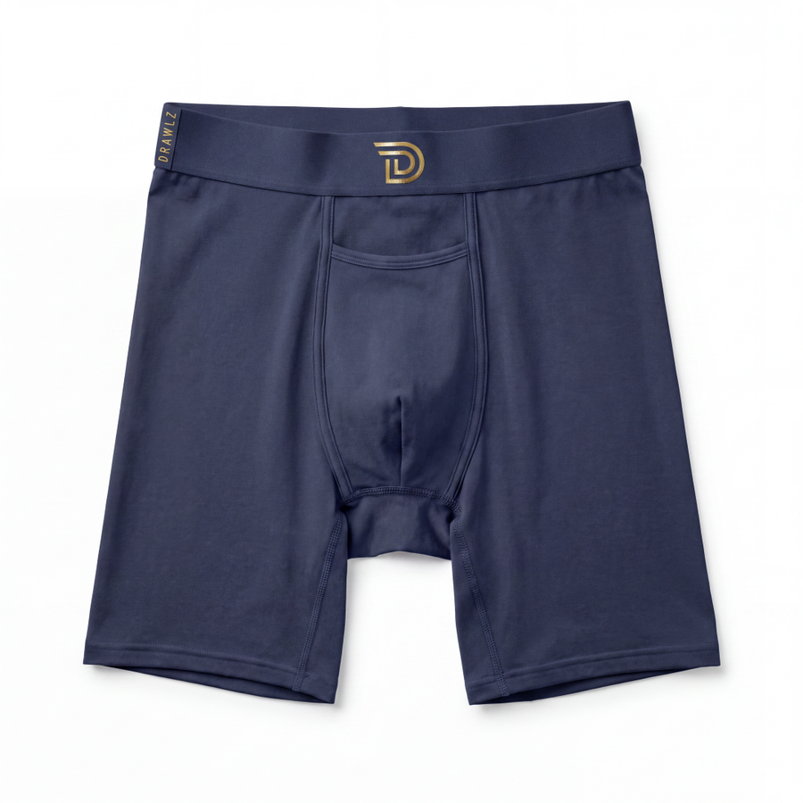Drawlz Brand Co. Boxer Brief Anniversary Originalz— Navy / Gold (Limited Edition) Anniversary Navy & Gold Micro Modal Boxer Briefs for Men