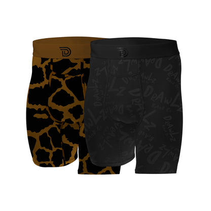 Black Safari Capsule — men's black safari-print boxer brief set
