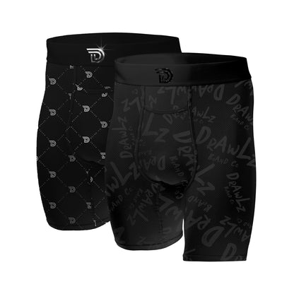Culture Duo Monochrome Noir — men's graphic-print boxer brief 2-pack