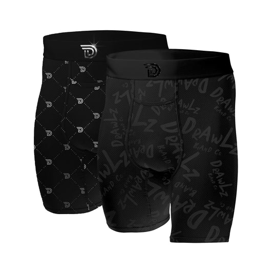 Culture Duo Monochrome Noir — men's graphic-print boxer brief 2-pack