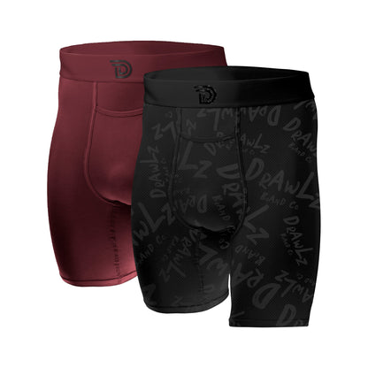 Culture Duo Oxblood Noir — men's boxer brief 2-pack