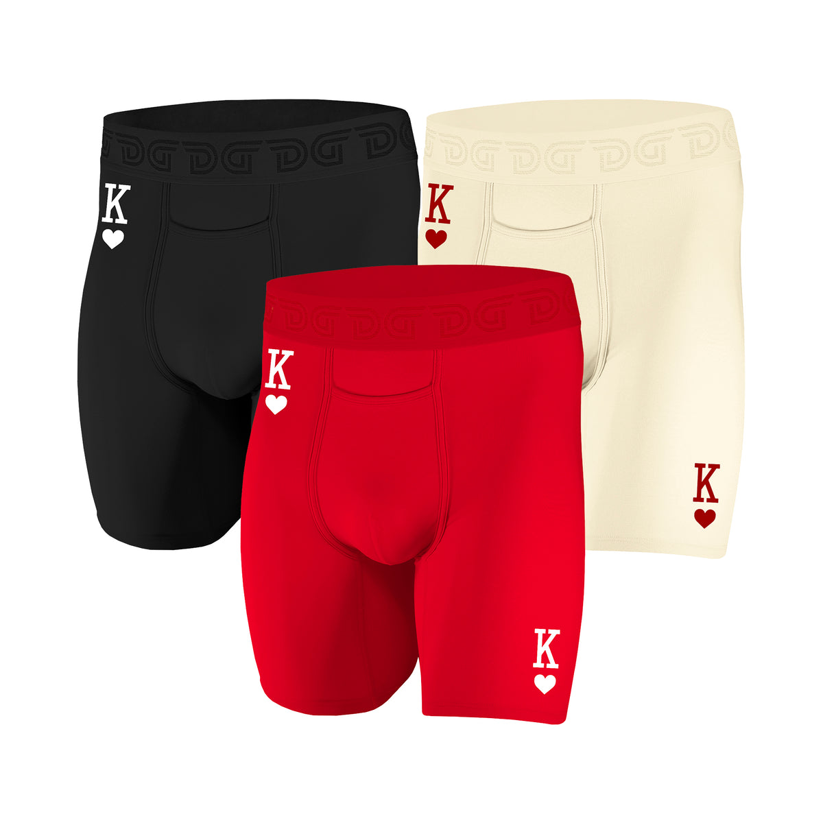 Drawlz Brand Co. Boxer Brief King of Hearts Set King of Hearts Set — 3 Cotton Boxer Briefs | Drawlz