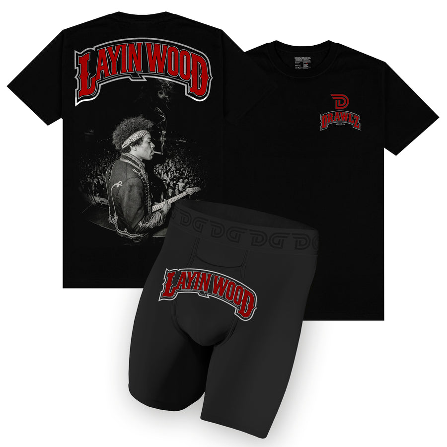 420 Wood Pack — men's Layin Wood boxer brief and graphic tee set