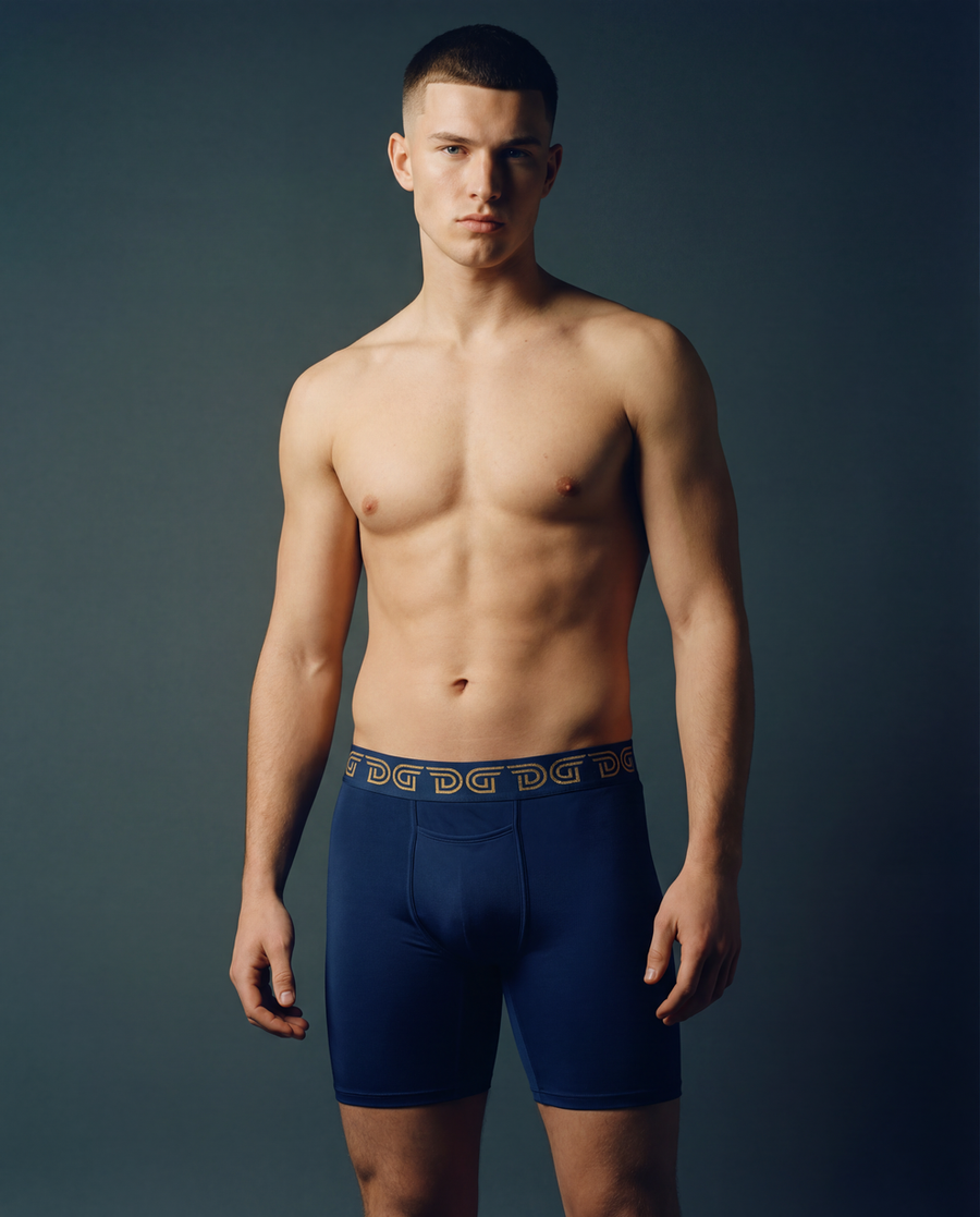 Anniversary Cottonz men's navy and gold limited-edition cotton boxer briefs — additional view