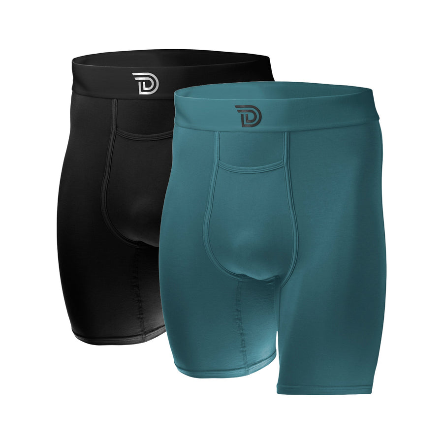 Core Duo Black & Marine — men's micro-modal boxer brief 2-pack