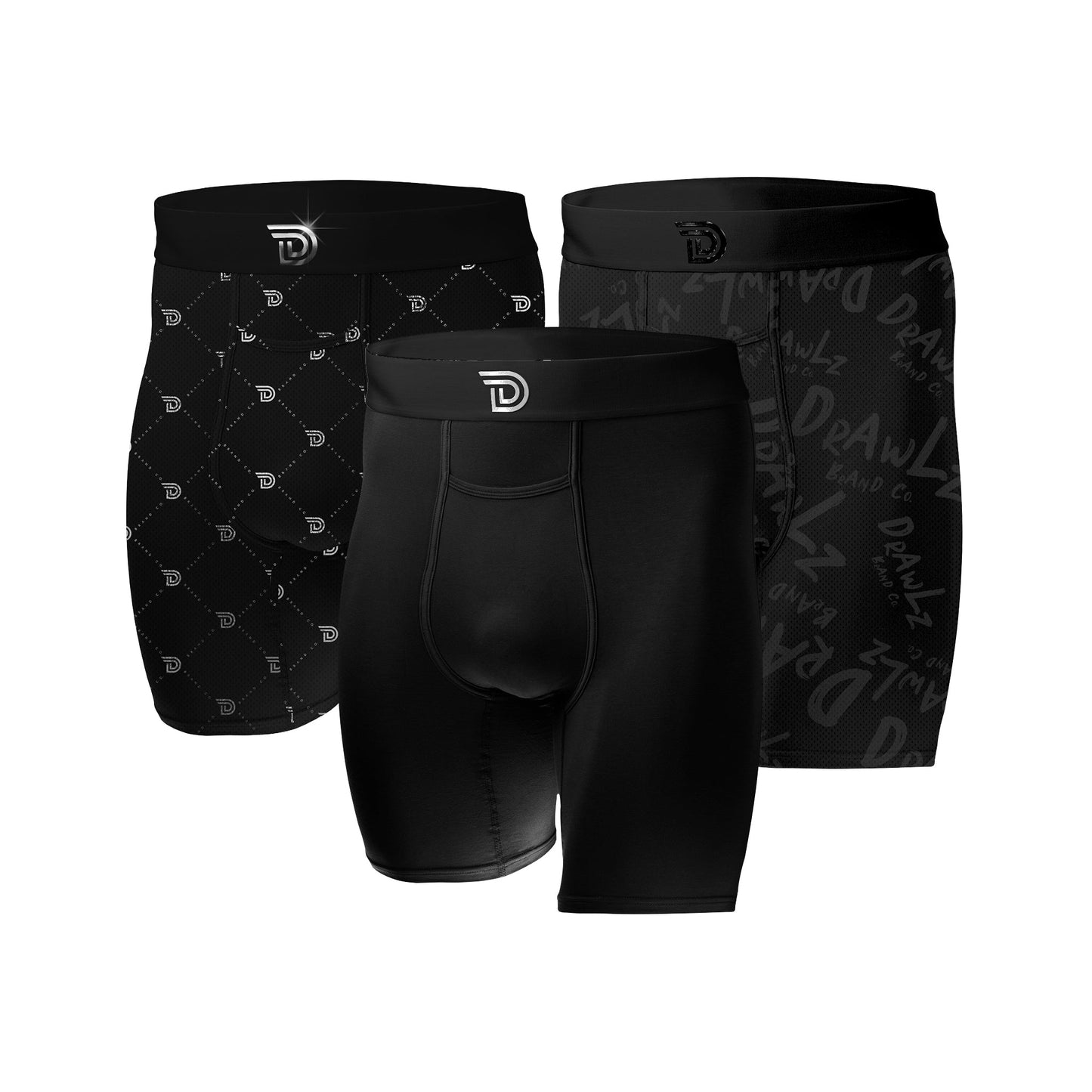 Culture Trio Noir Black Chrome — men's boxer brief 3-pack