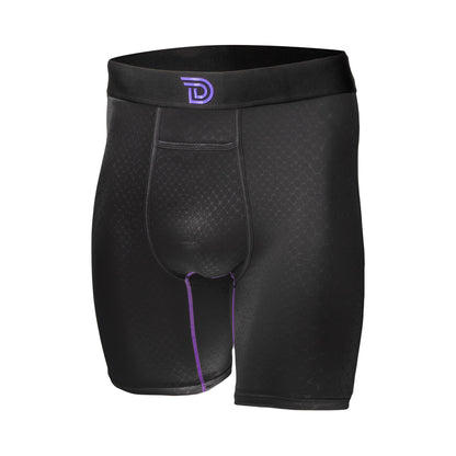 Expressionz Blaq Mambaz — men's black boxer briefs with purple graphic print