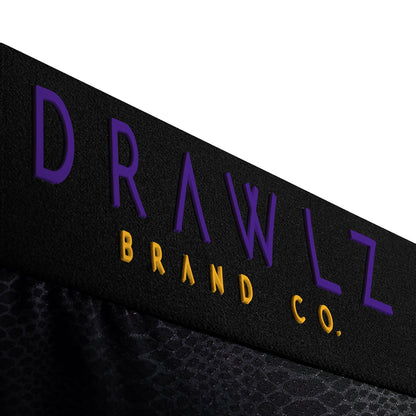 Expressionz Blaq Mambaz — men's black boxer briefs with purple graphic print, additional view