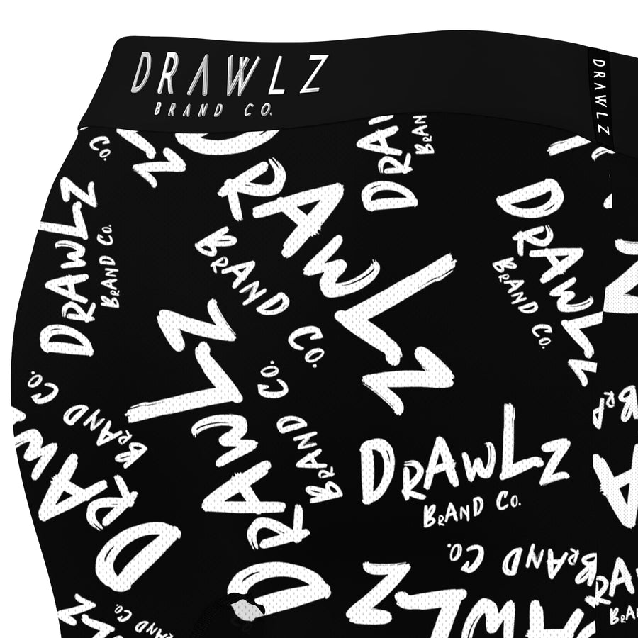 Expressionz DBC Signaturez — men's black boxer briefs with white Drawlz-script print, additional view