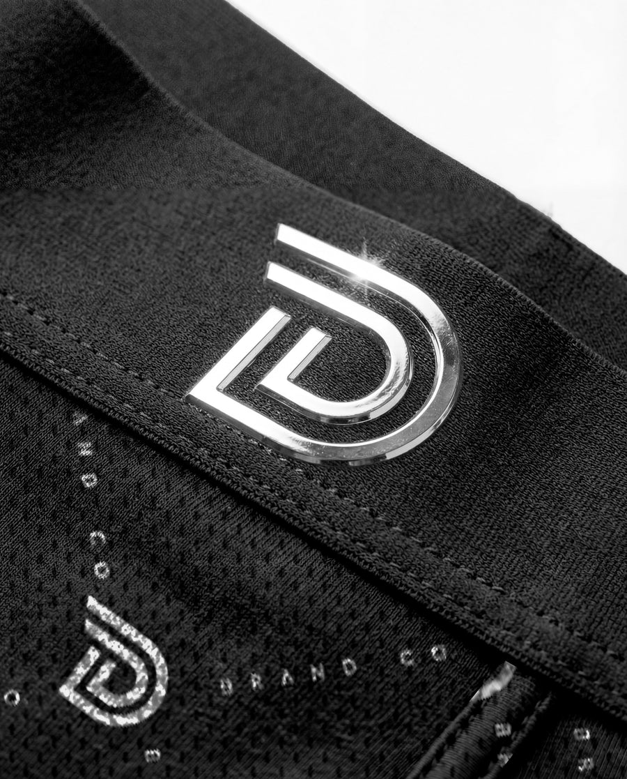 Expressionz Monochrome — men's black boxer briefs with white DG-monogram print, additional view