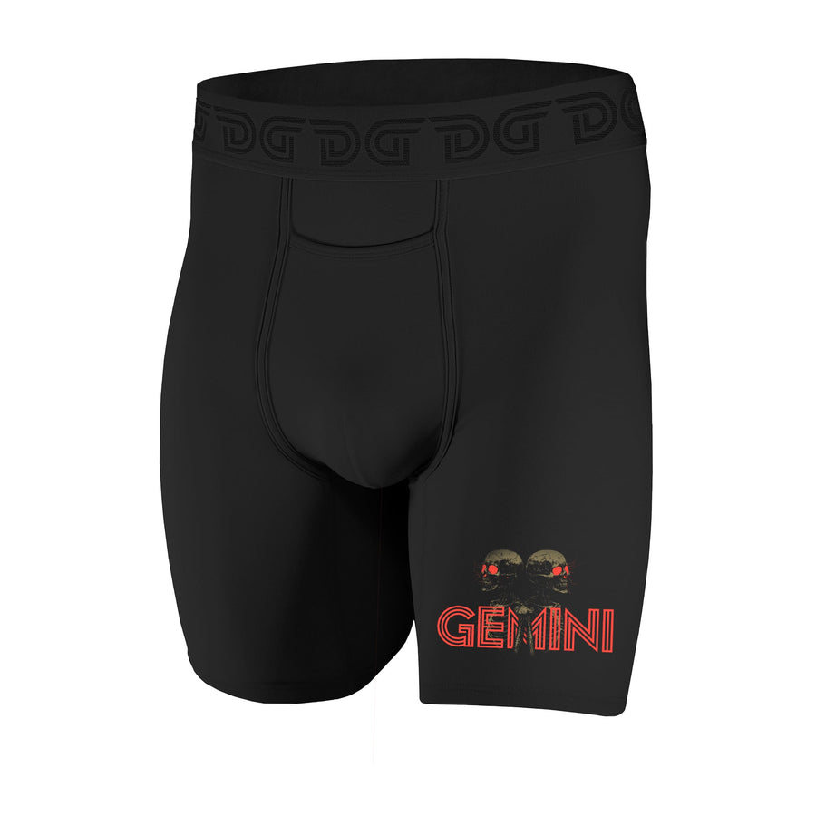 Gemini zodiac boxer brief — Drawlz Zodiac Collective, black SoftSculpt cotton