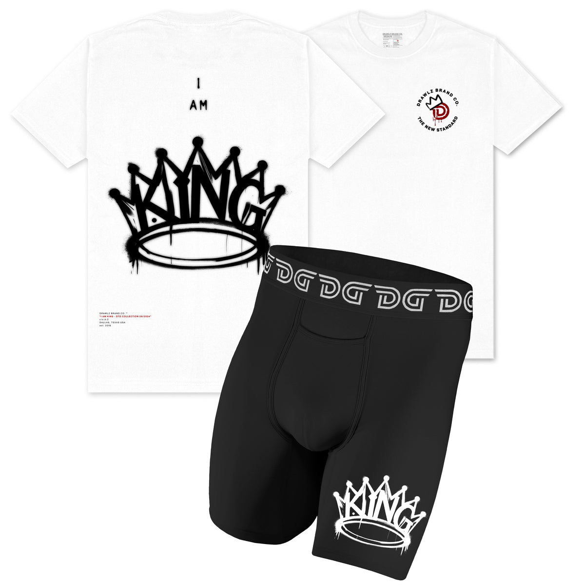 I Am King Pack — men's I Am King boxer brief and graphic tee set