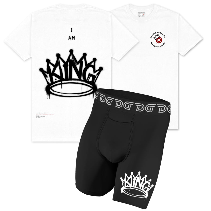 I Am King Pack — men's I Am King boxer brief and graphic tee set