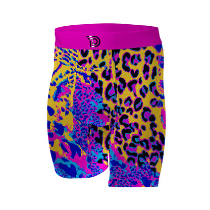 Jungle Fever — men's purple boxer briefs with gold leopard graphic print