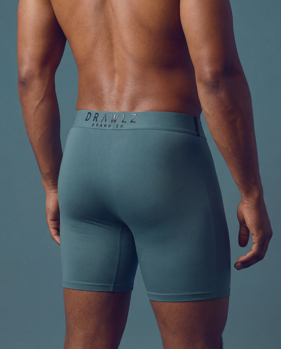 Originalz Marine — men's marine teal micro-modal boxer briefs, additional view