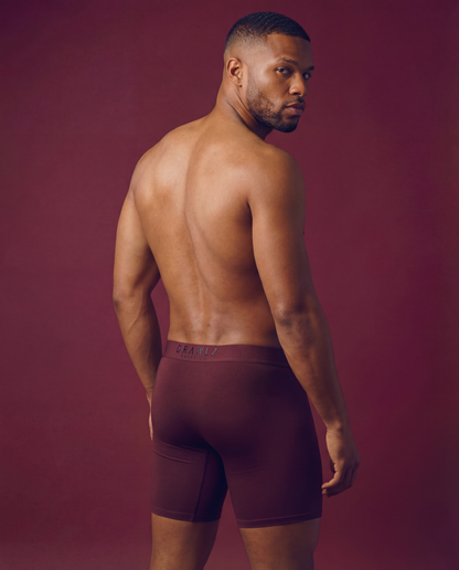 Originalz Oxblood — men's oxblood red micro-modal boxer briefs, additional view