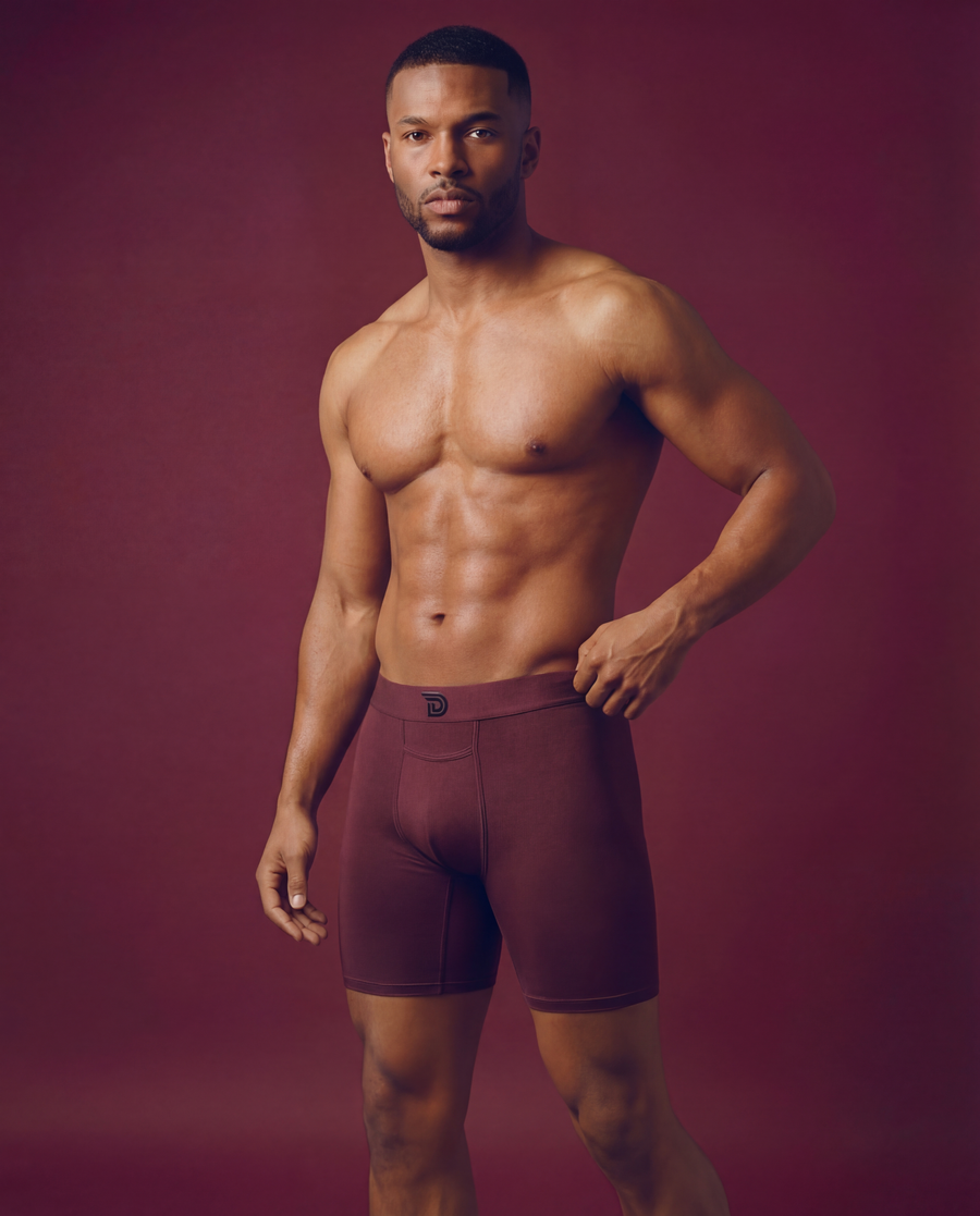 Originalz Oxblood — men's oxblood red micro-modal boxer briefs, additional view