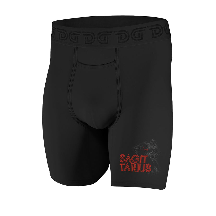 Sagittarius zodiac boxer brief — Drawlz Zodiac Collective, black SoftSculpt cotton