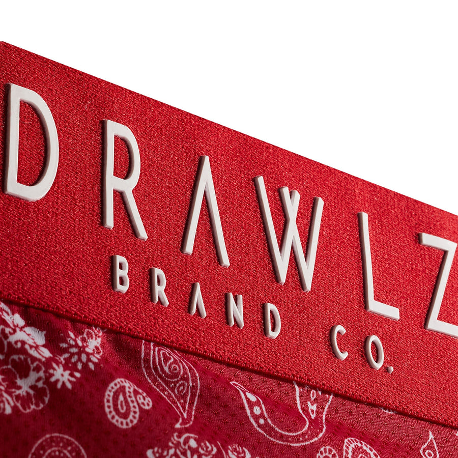 Expressionz Red Skullz — men's red boxer briefs with skull graphic print, additional view