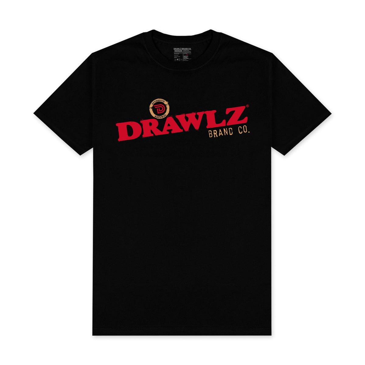 420 Drawlz — men's black graphic t-shirt with red Drawlz logo