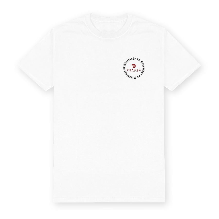 Blessed — men's black graphic t-shirt with praying hands and Blessed script, additional view