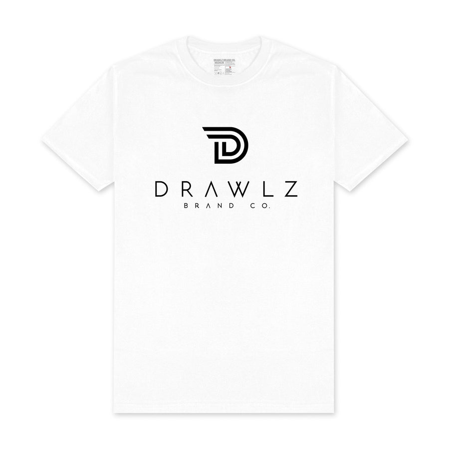 DBC Logo — men's white graphic t-shirt with Drawlz logo, additional view