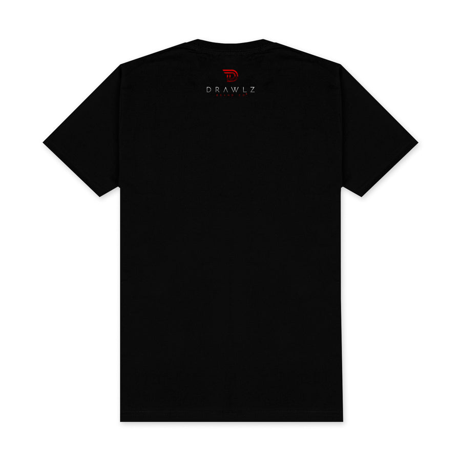 GTD — men's black graphic t-shirt with red GTD box logo, additional view