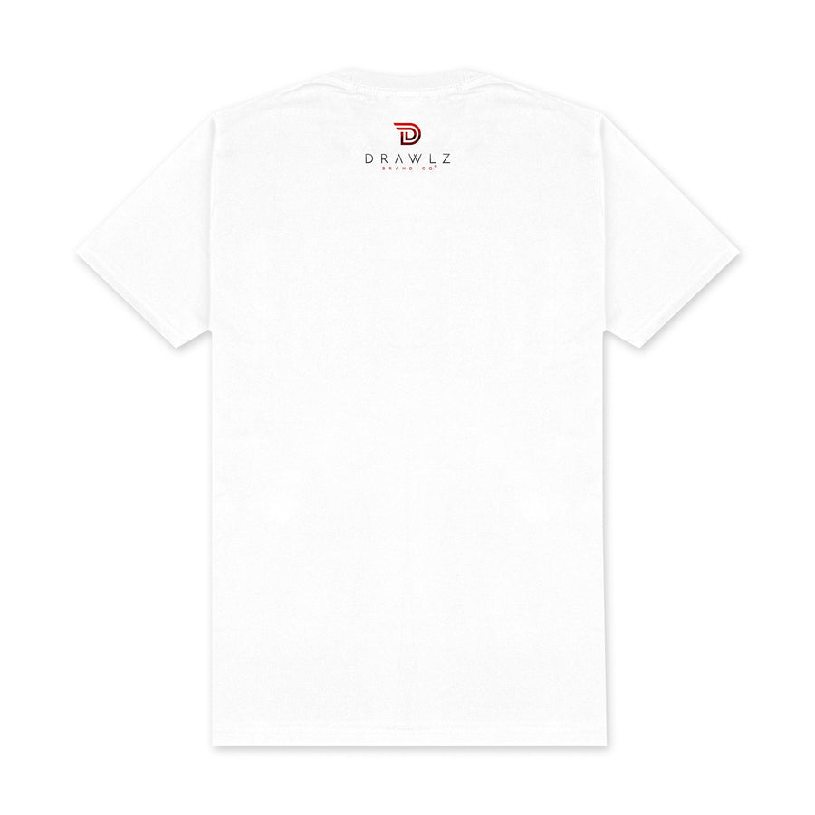 GTD — men's white graphic t-shirt with red GTD box logo, additional view