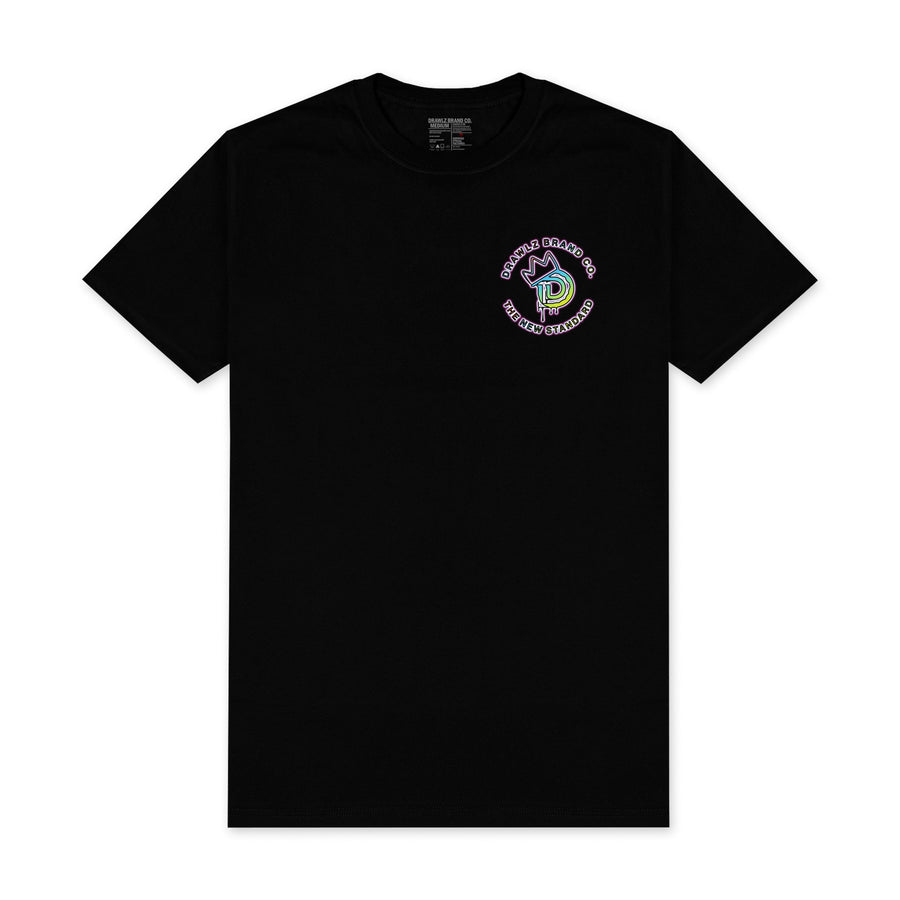 I Am King Trippy — men's black graphic t-shirt with psychedelic crown design, additional view