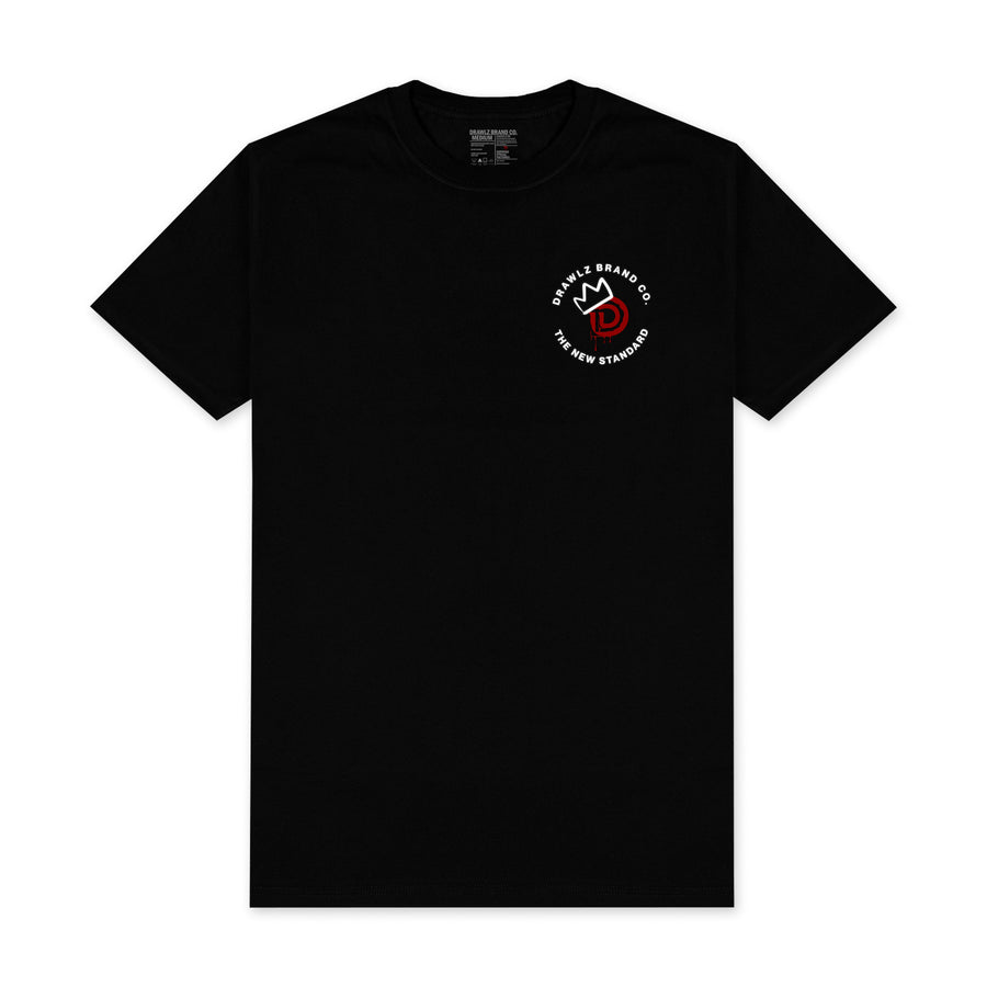 I Am King — men's black graphic t-shirt with crown design, additional view