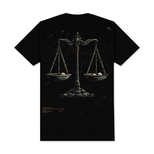 Libra — men's zodiac graphic t-shirt with scales design