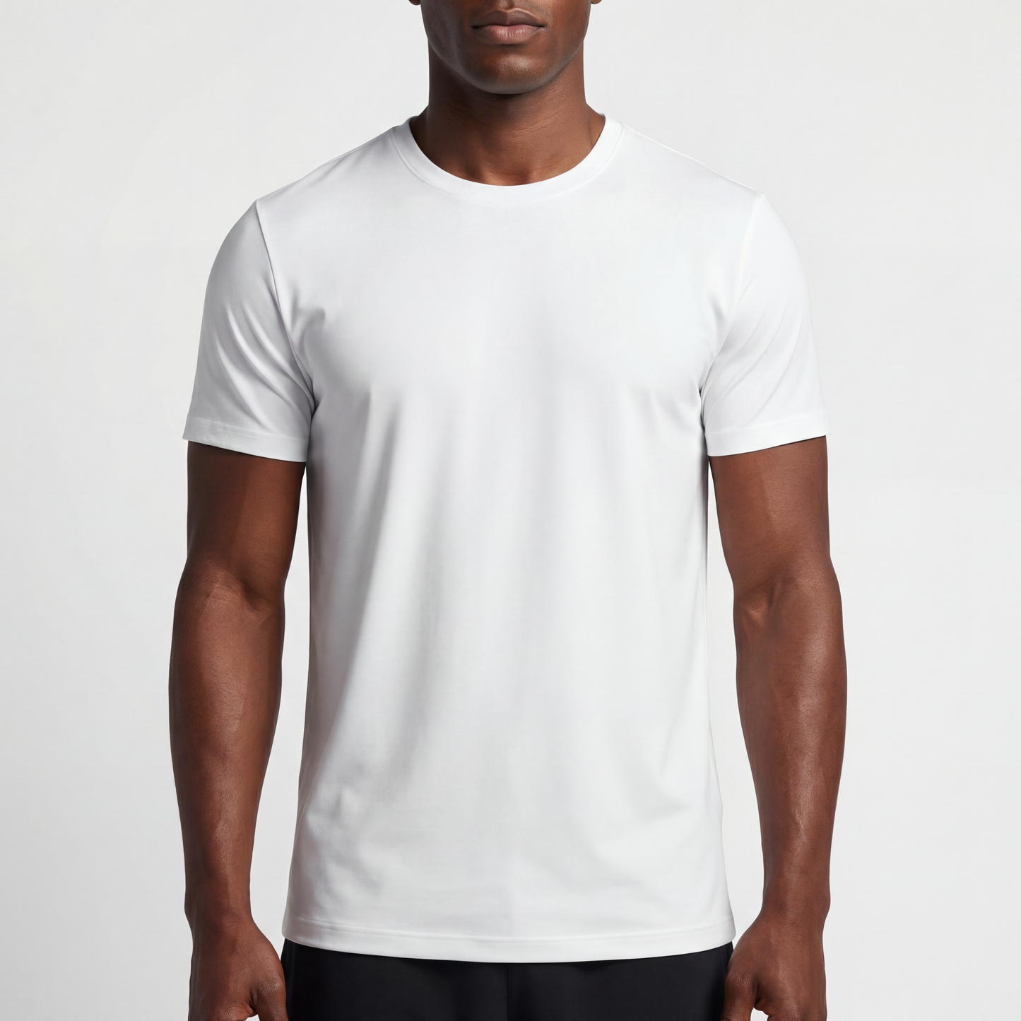 SuedeSkin Crew — men's white suede-feel crew neck t-shirt, additional view