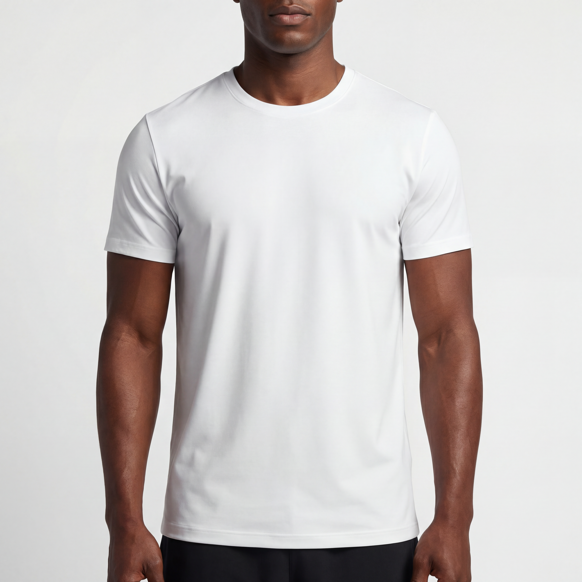 SuedeSkin Crew — men's white suede-feel crew neck t-shirt, additional view