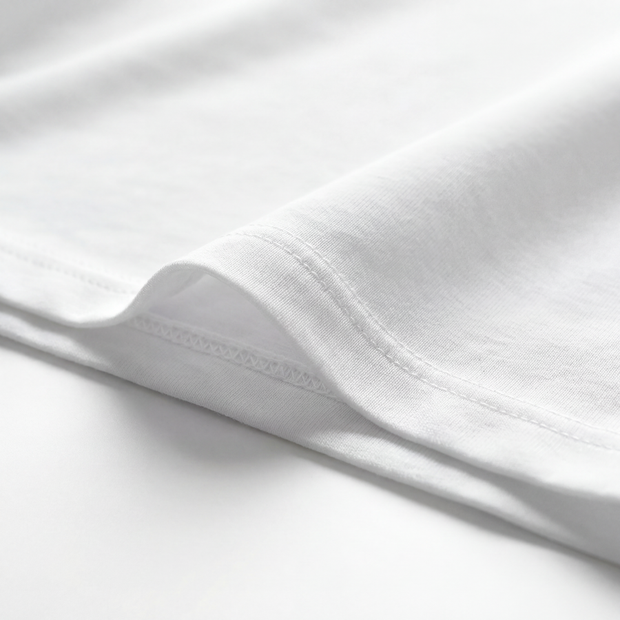 SuedeSkin Crew — men's white suede-feel crew neck t-shirt, additional view