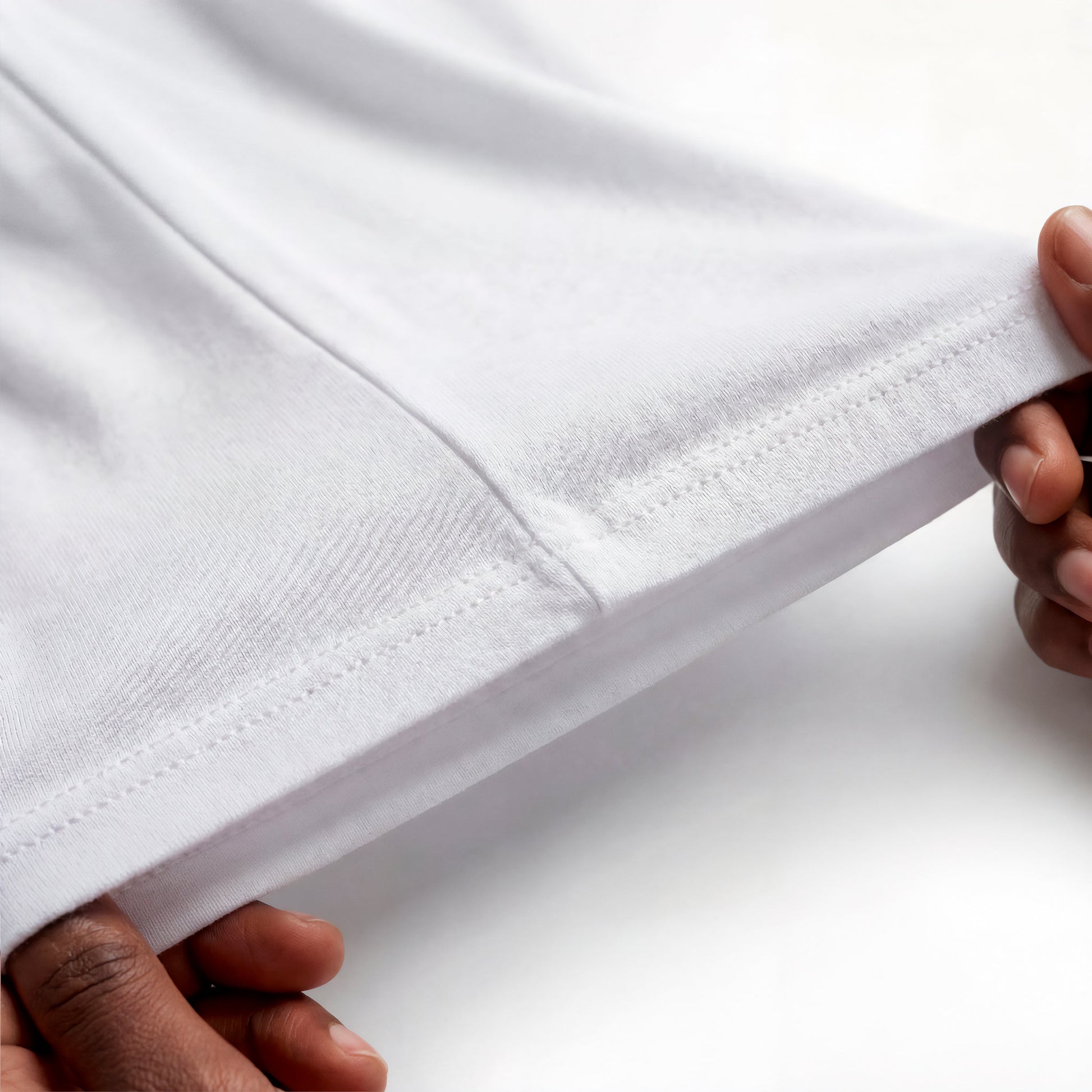 SuedeSkin Crew — men's white suede-feel crew neck t-shirt, additional view