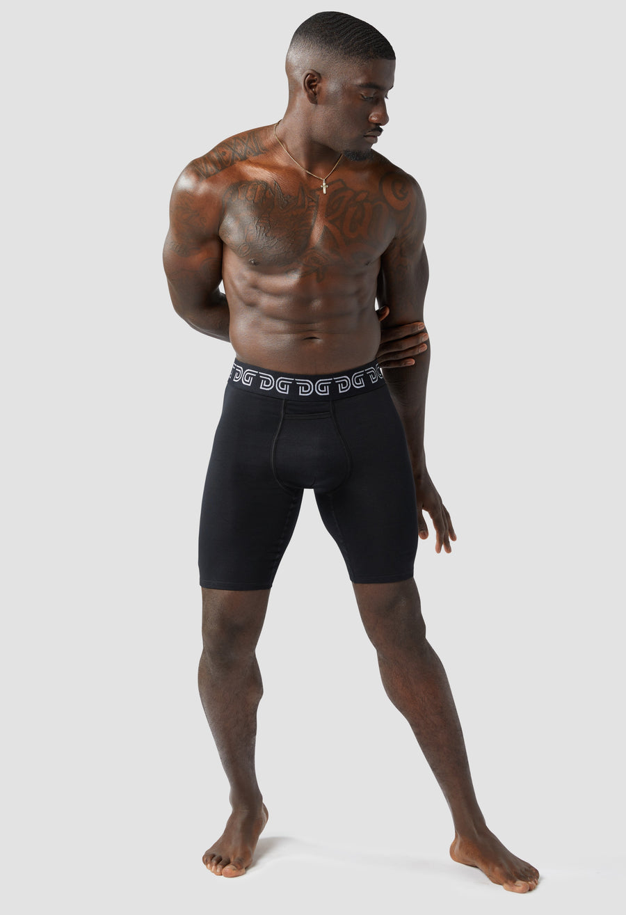 Cottonz Black — men's black cotton boxer briefs, additional view