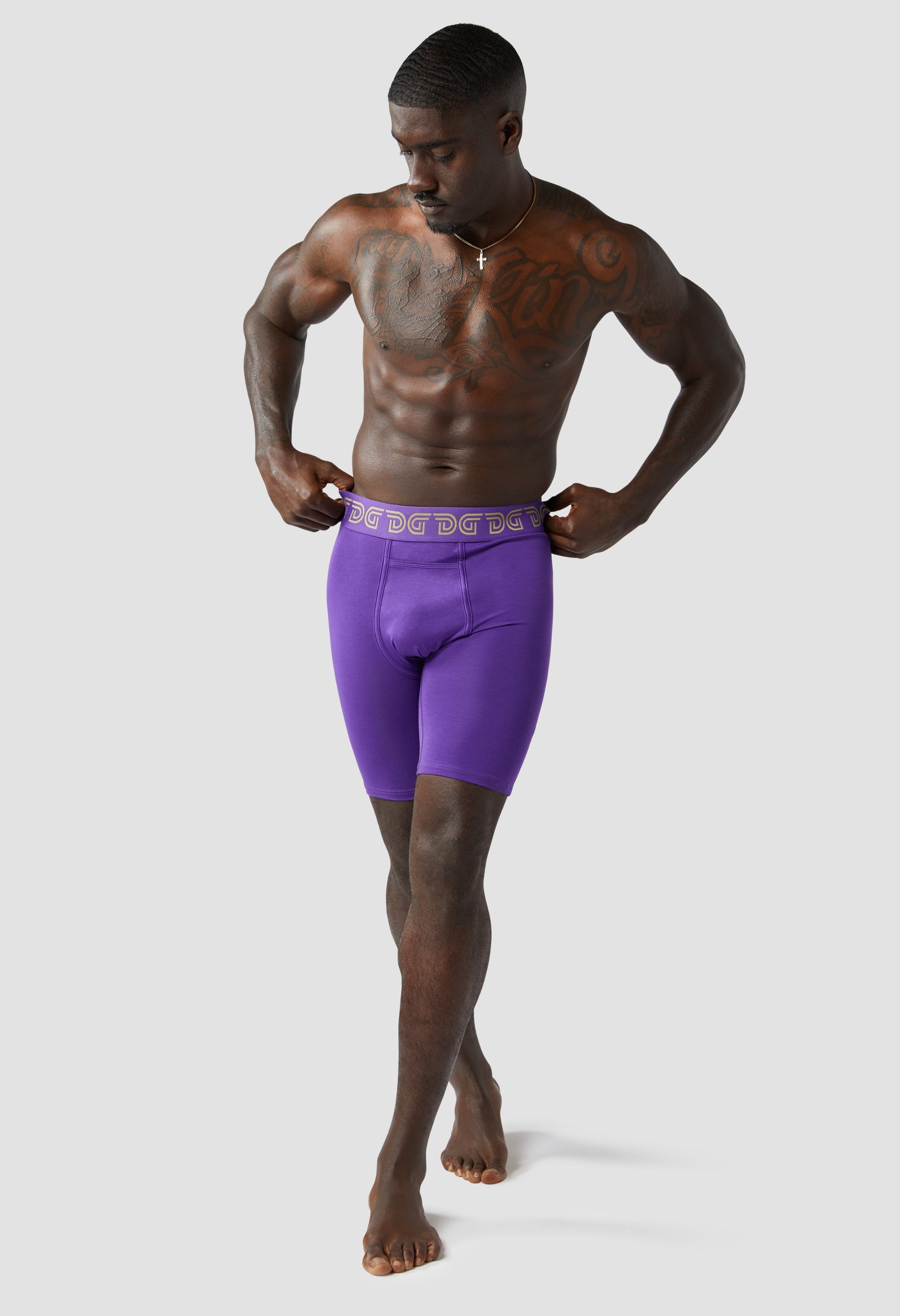 Cottonz Mambaz — men's purple cotton boxer briefs, additional view