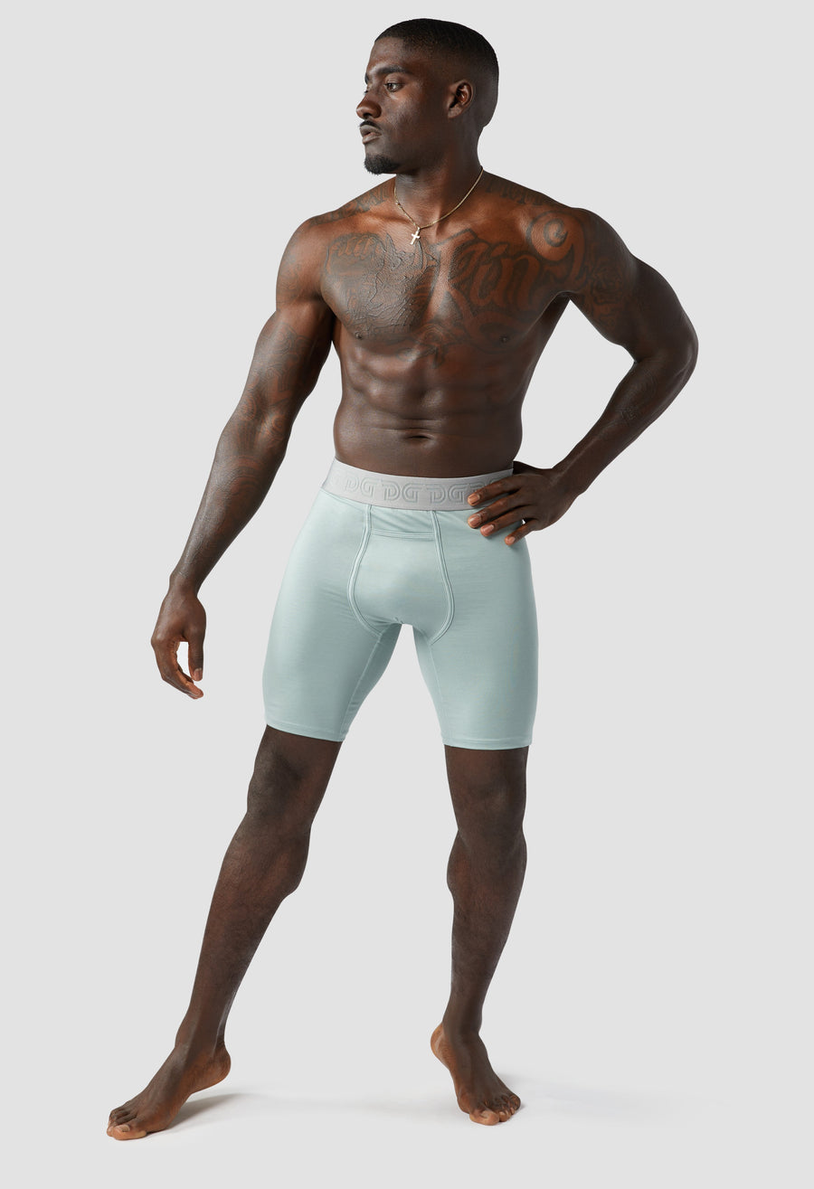 Cottonz Steel Green — men's steel green cotton boxer briefs, additional view
