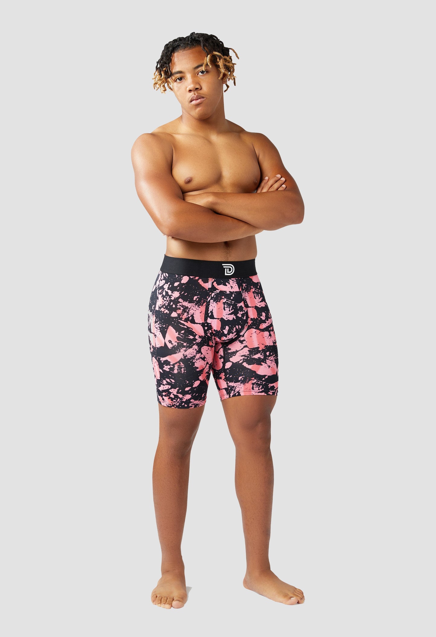 Expressionz Pink Acid — men's pink acid-wash graphic boxer briefs, additional view